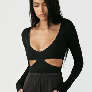 Joah Brown Cut Out Top Black S/M